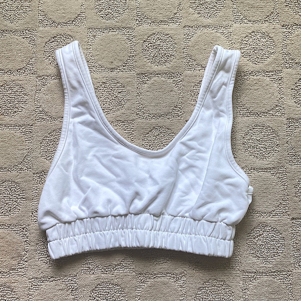 White Miss Sparkling Loungewear Crop Top Bra Size Small